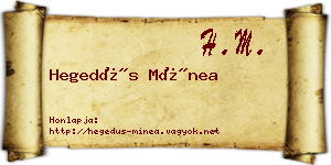 Hegedűs Mínea névjegykártya